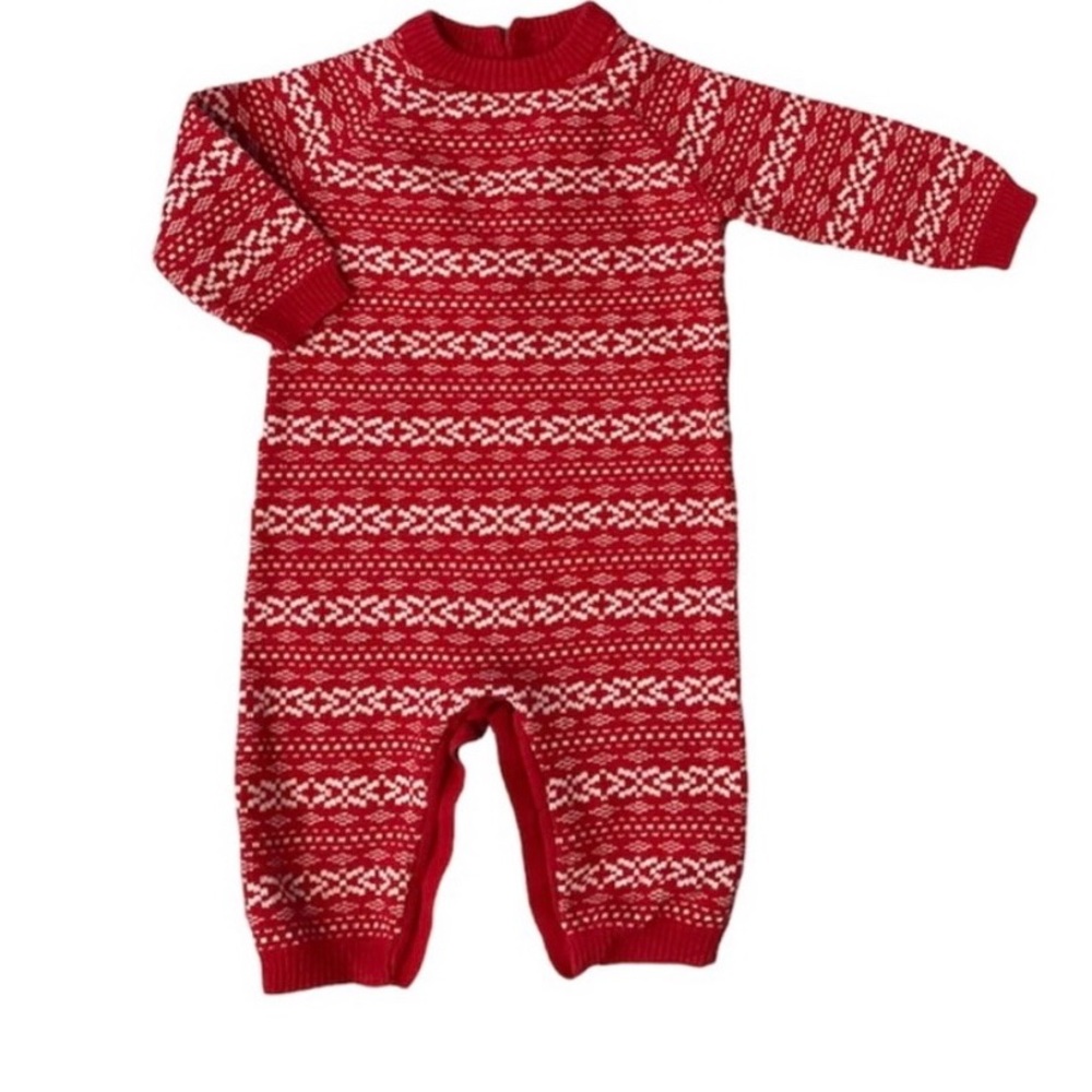 9m Baby Holiday Romper Ugly Christmas Sweater Onesie Footie Footless Pjs Pajamas